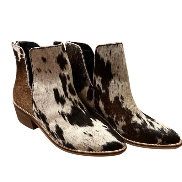 MYRA BOOTS | hair on hide split top booties size 6 - Picture 1 of 7